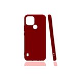 Gpack Realme C21 ile Uyumlu Kılıf, Mat Soft Premier Silikon, Nano Glass, Kırmızı