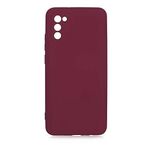 GPACK Samsung Galaxy A02S ile uyumlu Kılıf Mara Mat Soft Kamera Korumalı Lansman, Mürdüm