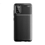 GPACK Samsung Galaxy A02S ile uyumlu Kılıf Negro Karbon Dizayn Silikon, Siyah