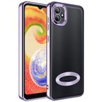 GPACK Samsung Galaxy A04 ile uyumlu Kılıf Logo Gösteren Kamera Korumalı Silikon, Mor