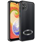 GPACK Samsung Galaxy A04 ile uyumlu Kılıf Logo Gösteren Kamera Korumalı Silikon, Siyah