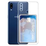 GPACK Samsung Galaxy A10S ile uyumlu Kılıf 1 Adet Kartlıklı Silikon Kamera Korumalı, Şeffaf