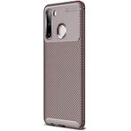 Gpack Samsung Galaxy A11 Negro Karbon Dizayn Silikon Kahverengi Cep Telefonu Kılıfı