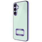 GPACK Samsung Galaxy A35 ile uyumlu Kılıf Logo Gösteren Kamera Korumalı Silikon, Lila
