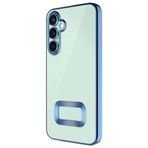 GPACK Samsung Galaxy A35 ile uyumlu Kılıf Logo Gösteren Kamera Korumalı Silikon, Mavi