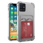 GPACK Samsung Galaxy A71 ile uyumlu Kılıf 1 Adet Kartlıklı Silikon Kamera Korumalı, Şeffaf