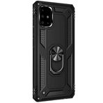 GPACK Samsung Galaxy A71 ile uyumlu Kılıf Vega Standlı Yüzüklü Mıknatıslı Silikon, Siyah