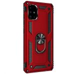 Gpack Samsung Galaxy A71 Vega Standlı Yüzüklü Mıknatıslı Kırmızı Silikon Cep Telefonu Kılıf
