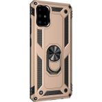 Gpack Samsung Galaxy A71 Vega Standlı Yüzüklü Mıknatıslı Nano Glass Gold Cep Telefonu Kılıf