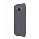 GPACK Samsung Galaxy J4 ile uyumlu Kılıf Niss Silikon Deri Dokulu Kapak, Lacivert