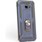 Gpack Samsung Galaxy J4 Plus Vega Yüzüklü Mıknatıslı Nano Glass Lacivert Kılıf