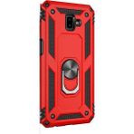Gpack Samsung Galaxy J6 Plus Vega Yüzüklü Mıknatıslı Nano Glass Kırmızı Kılıf