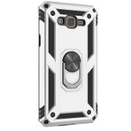 Gpack Samsung Galaxy J7 Core Tank Vega Standlı Yüzüklü Mıknatıslı Nano Glass Gümüş Kılıf