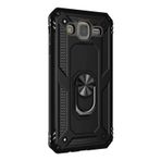 Gpack Samsung Galaxy J7 Core Tank Vega Standlı Yüzüklü Mıknatıslı Nano Glass Siyah Kılıf