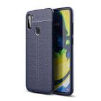 Gpack Samsung Galaxy M11 Niss Silikon Deri Görünümlü Lacivert Kılıf