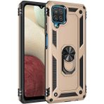 Gpack Samsung Galaxy M32 4G Vega Tank Standlı Yüzüklü Mıknatıslı Nano Glass Gold Kılıf