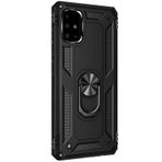 Gpack Samsung Galaxy M51 Tank Koruma Vega Standlı Yüzüklü Mıknatıslı Kılıf + Siyah Nano Glass