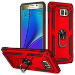 GPACK Samsung Galaxy Note 5 ile uyumlu Kılıf Vega Tank Standlı Yüzüklü Mıknatıslı, Kırmızı