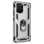 Gpack Samsung Galaxy S10 Lite Tank Koruma Vega Standlı Yüzüklü Mıknatıslı Gümüş Kılıf