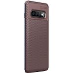 Gpack Samsung Galaxy S10 Negro Karbon Dizayn Kahverengi Silikon Kılıf