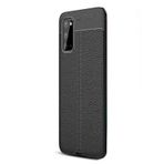Gpack Samsung Galaxy S20 Niss Silikon Deri Görünümlü Siyah Kılıf