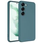 GPACK Samsung Galaxy S23 Plus ile uyumlu Kılıf Mara Lansman Silikon Mat Soft İçi Süet, Koyu Yeşil