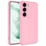 GPACK Samsung Galaxy S23 Plus ile uyumlu Kılıf Mara Lansman Silikon Mat Soft İçi Süet, Pembe