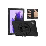 Gpack Samsung Galaxy Tab S7 FE T730 ile Uyumlu Defender Tablet Tank Standlı Kılıf, Nano Ekran Koruyucu ve Kalem, Siyah