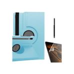 Gpack Samsung Galaxy Tab S7 FE T736 ile Uyumlu Kapaklı Standlı 360° Dönerli Kılıf, Nano Ekran Koruyucu ve Stylus Kalem, Mavi