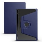 Gpack Samsung Galaxy Tab S8 Plus SM-X800 Kılıf Termik Arkası Şeffaf Smart Kapaklı Kalem Bölmeli T1 Lacivert