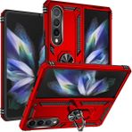 Gpack Samsung Galaxy Z Fold 4 Vega Sert Silikon Tank Standlı Yüzüklü Mıknatıslı Kırmızı Kılıf