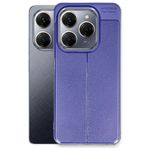 GPACK Tecno Spark 20 Pro ile uyumlu Kılıf Niss Silikon Kamera Korumalı Deri Görünümlü, Lacivert