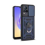Gpack Vivo V21E Tank Aramid Sürgülü Vega Yüzüklü Siyah Kılıf