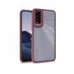 Gpack Vivo Y20 Flora Sert Silikon Arkası Cam Şeffaf Mor Kılıf