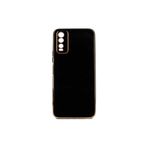 Gpack Vivo Y20 ile Uyumlu Kılıf, Bark Parlak Silikon, Renkli Kenarları, Siyah