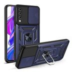 GPACK Vivo Y20 ile uyumlu Kılıf Pars Sürgülü Vega Yüzüklü Sert Silikon, Lacivert
