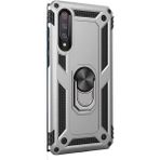 Gpack Xiaomi Mi 9 Çift Katmanlı Tank Yüzüklü Mıknatıslı Vega Kapak Gümüş Cep Telefonu Kılıf