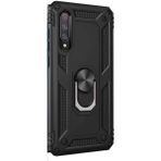 Gpack Xiaomi Mi 9 Çift Katmanlı Tank Yüzüklü Mıknatıslı Vega Kapak Siyah Cep Telefonu Kılıf