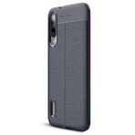 Gpack Xiaomi Mi 9 Lite Niss Deri Görünümlü Nano Glass Lacivert Silikon Cep Telefonu Kılıf