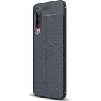 Gpack Xiaomi Mi 9 Niss Deri Görünümlü Lacivert Silikon Kılıf
