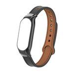 Gpack Xiaomi Mi Band 7 Deri Dikişli KRD 68 Siyah Kordon