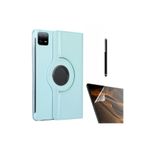 Gpack Xiaomi Mi Pad 6 ile Uyumlu Kılıf, Kapaklı Standlı 360 Dönebilen Koruma, Turkuaz, Nano Ekran Koruyucu ve Kalem Seti
