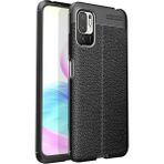 Gpack Xiaomi Poco M3 Pro Niss Silikon Deri Görünümlü Korumalı Siyah Kılıf