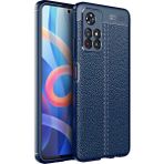 Gpack Xiaomi Poco M4 Pro 5G Niss Silikon Deri Görünümlü Kamera Korumalı Lacivert Kılıf