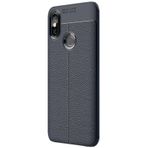 Gpack Xiaomi Redmi 6 Pro Niss Deri Görünümlü Lacivert Silikon Kılıf