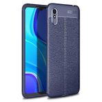 Gpack Xiaomi Redmi 9A Niss Silikon Deri Görünümlü Lacivert Kılıf