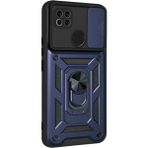 Gpack Xiaomi Redmi 9C Tank Aramid Sürgülü Vega Yüzüklü Lacivert Kılıf