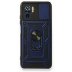 Gpack Xiaomi Redmi Note 10S Tank Aramid Sürgülü Vega Yüzüklü Lacivert Kılıf