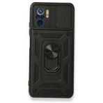 Gpack Xiaomi Redmi Note 10S Tank Aramid Sürgülü Vega Yüzüklü Siyah Kılıf