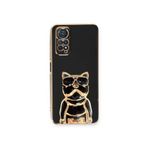 Gpack Xiaomi Redmi Note 12S ile Uyumlu Kılıf, Kamera Korumalı, Köpek Desenli, Standlı, Silikon, Siyah